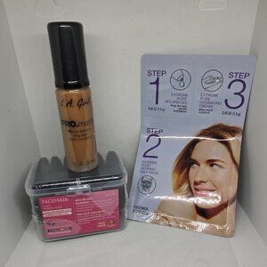 New Beauty Bundle LA Girl Pro.matte , Facemade 6 Powder Puffs & 3 Step Face Mask